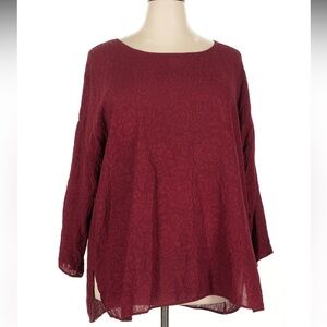 VTG SILK TUNIC rust “U Kristine St Rrik” URU Top MADE IN USA XXL XXXL plus 2X 3X